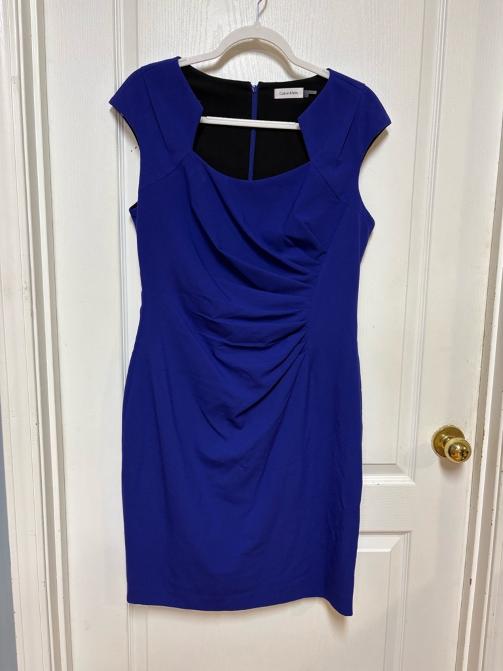 Calvin Klein Blue Cap Sleeve Sheath Dress